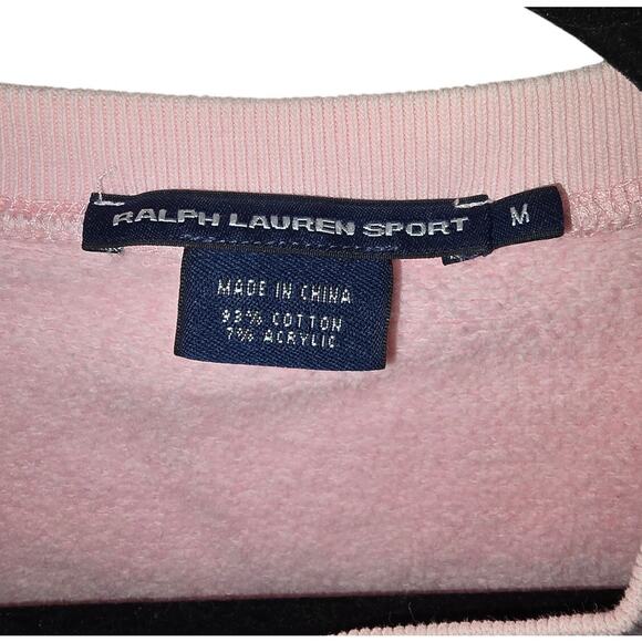 Youth Medium Ralph Lauren Sport Pink with Green Pony Sweatshirt cotton/acrylic - Picture 4 of 6